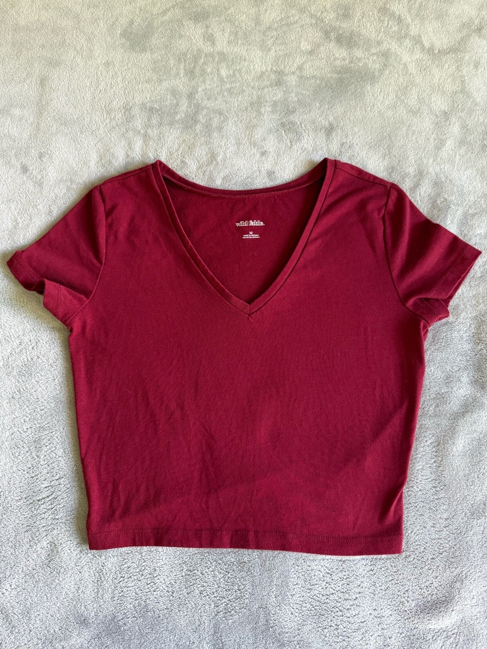 wild fable V-Neck Crop Top - Burgundy